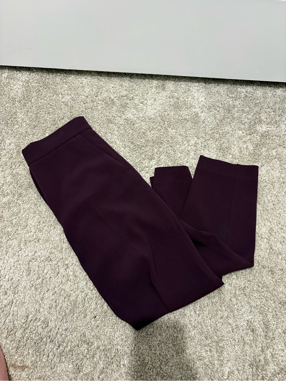 Babaton Straight-Leg Ponte Pants in Deep Plum